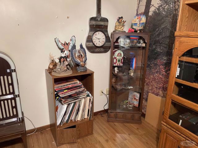(2) cabinets w/records & collectibles, #2990